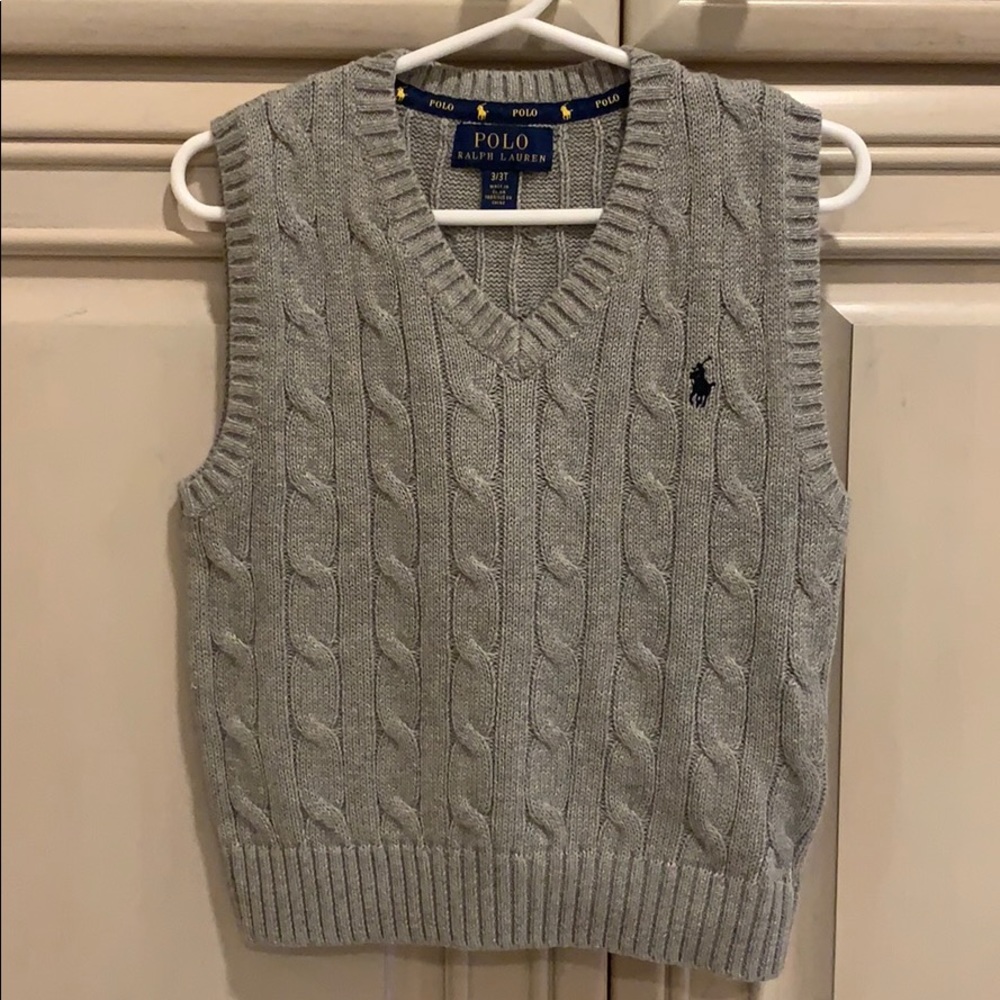Polo Ralph Lauren gray cable knit vest